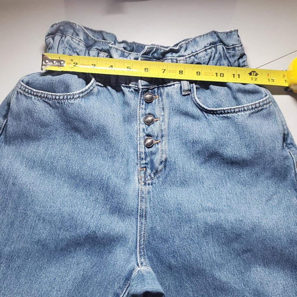 Zara High-Waisted Baggy Cropped Paper Bag Jeans | Women’s Size 2 - Picture 6 of 16